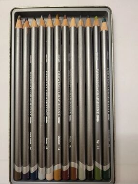 Derwent Graphitint Pencils 12 Art Drawing Artists Gently Used Watercolor Neutral